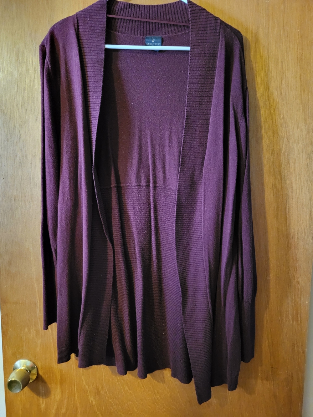 Worthington Plum Open-Front Cardigan